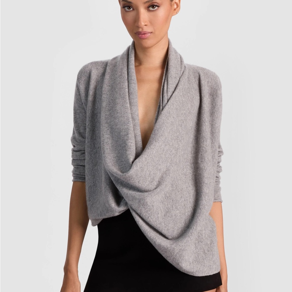 Alice + Olivia Gray Cowl Neck Sweater